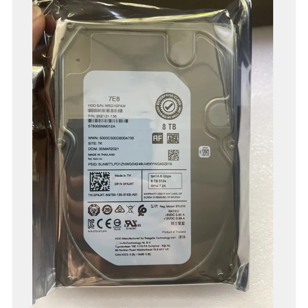 Disco duro Original para DELL Enterprise 8T SATA 3,5 "0F4JXT ST8000NM012A