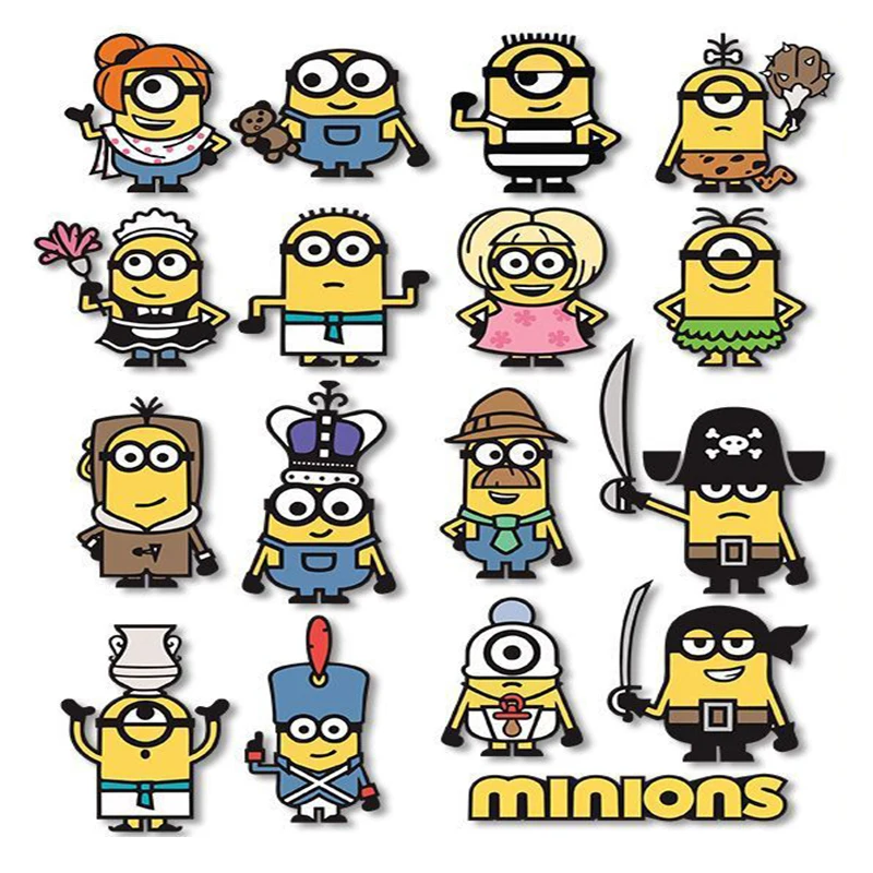 Despicable Me Minions Kawaii Cartoon Stickers Waterproof Decorative Stickers Cartoon Creative Car Stickers Children Gift