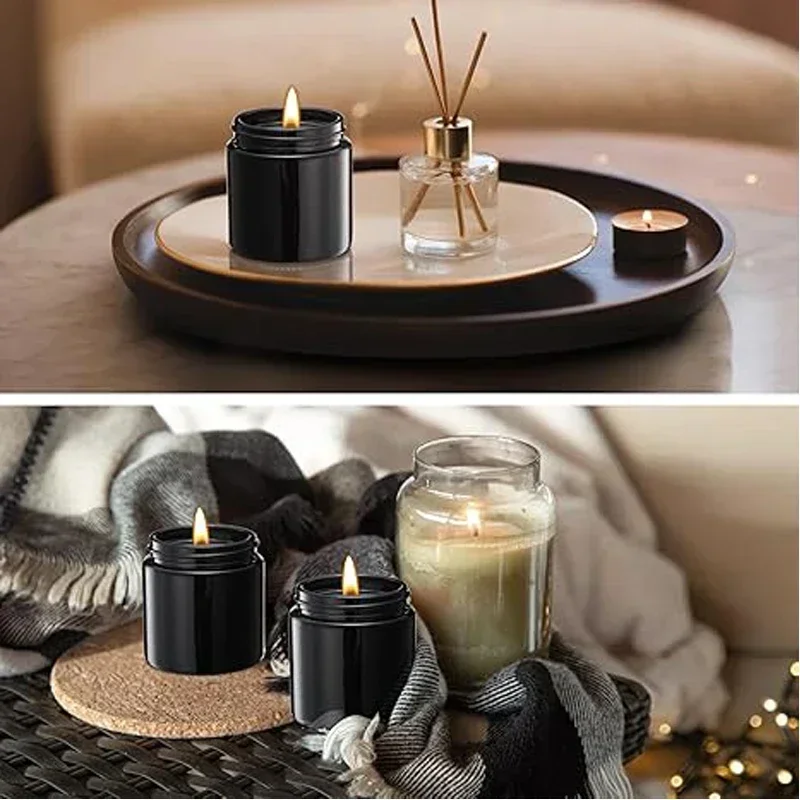 20Pcs 5g / 10g / 20g / 30g / 50g Round Glass Jars With Inner Liner Travel Storage Lip Balm Lotion Eyeshadow Sample Container