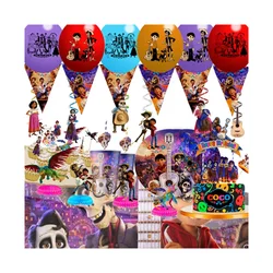 Musical CocoTheme Birthday  favor party supplies Party Set Paper Cup Straw Gift Bag Banner Flag Baby Shower Decoration