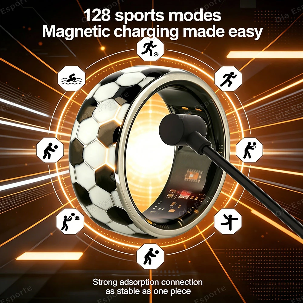Smart Ring Vibration Alerts for Incoming Calls, Messages Heart Rate Monitor IP68 Waterproof Multi-sport Mode Smartring Man Women view 6