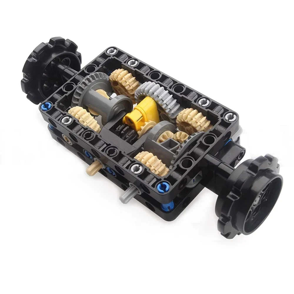 MOC Tank Excavator Tracked Chassis Remote Control Steering System Gear Differential Bricks Pair L Motors 88003 Building Blocks