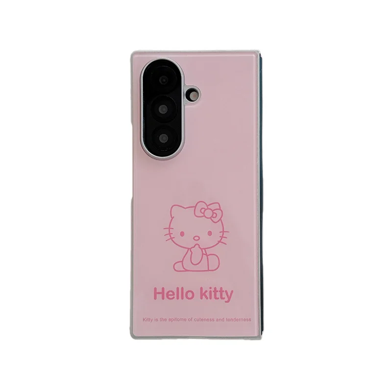 

Cute Kawaii Hello Kitty Phone Case For Samsung Galaxy Z Fold 7 6 5 Cherry Blossom Polka Dot Foldable Protective Cover For Girls