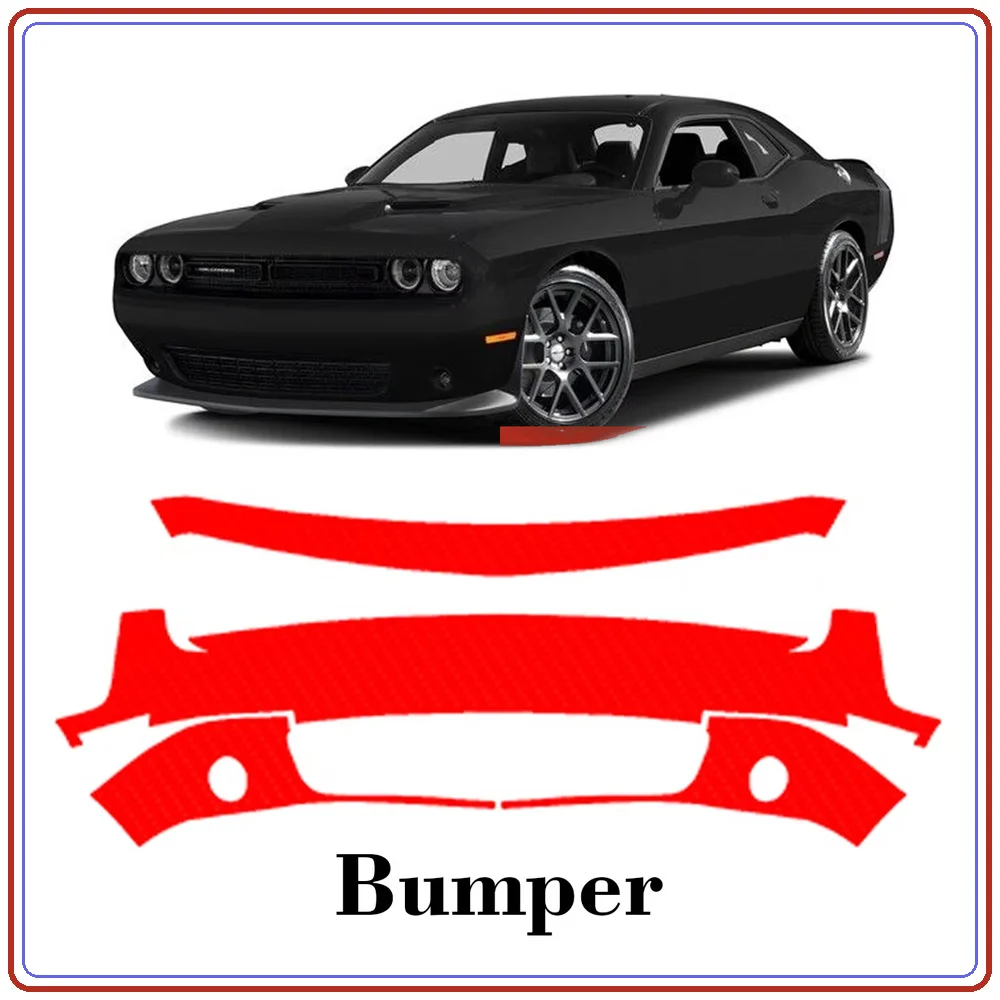 For Dodge Challenger 2015-2016 Precut TPU Paint Protection Film PPF Front Bumper Kit Clear Bra Stone Guard EU UK