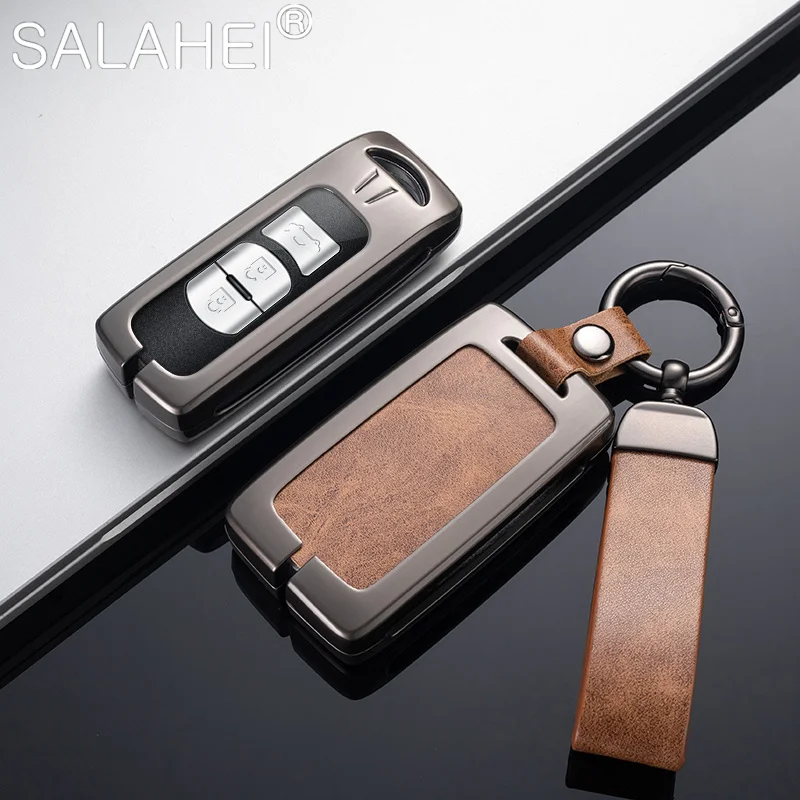 

Zinc Alloy Leather Car Remote Key Case Cover For Mazda 2356 Demio CX-3 CX-4 CX-5 CX-7 CX8 CX-9 MX5 Axela Atenza 2015-2019 2020