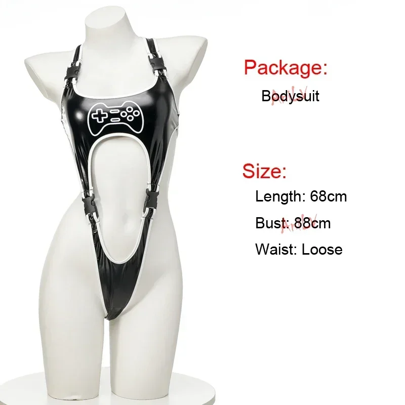 أنيمي أذرع التحكم في ألعاب الفيديو طباعة عالية نحيل الجلود ارتداءها المرأة مثير الملابس الداخلية Cyberpunk تأثيري مشبك وتتسابق ازياء #4