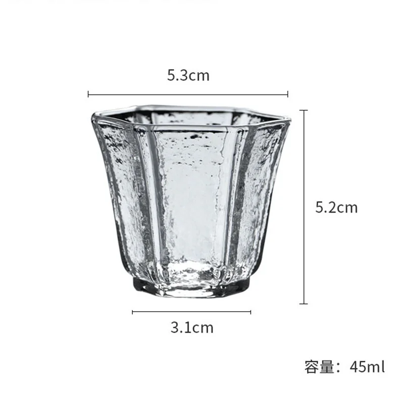 2Pcs/Lot Japanese Hammer Pattern Small Capacity 45ml Kung Fu Glass Teacup Tea Appreciateing Cup Teaware Accessories