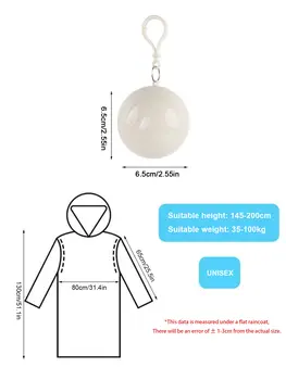 1ks barevný náhodný PVC jednorázový pláštěnka s míčem pončo pro dospělé muže a ženy průhledný celoroční přenosný dlouhý styl 6 nejlepší prodej Dámské PVC pláštěnky - №3