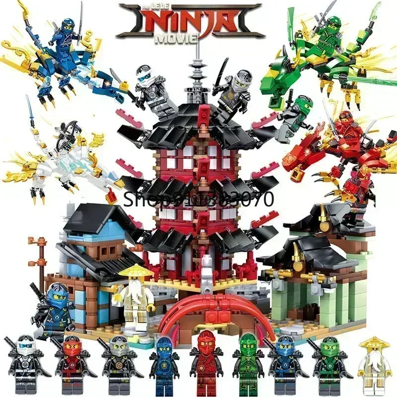 Toys Airjitzu Temple Dragon Sets Building Block  Christmas Gifts NInja Toys for Children Dawn of lron blocks for ninjagoabc