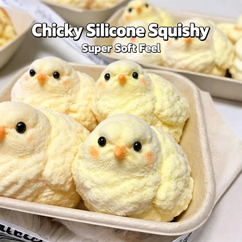 New Squishy Yellow Chick Squeeze Toy Lovely Hen Soft Fidget Toys Cute Fast Rebound Decompression Toy Birthday Anti-stress Gift view 4