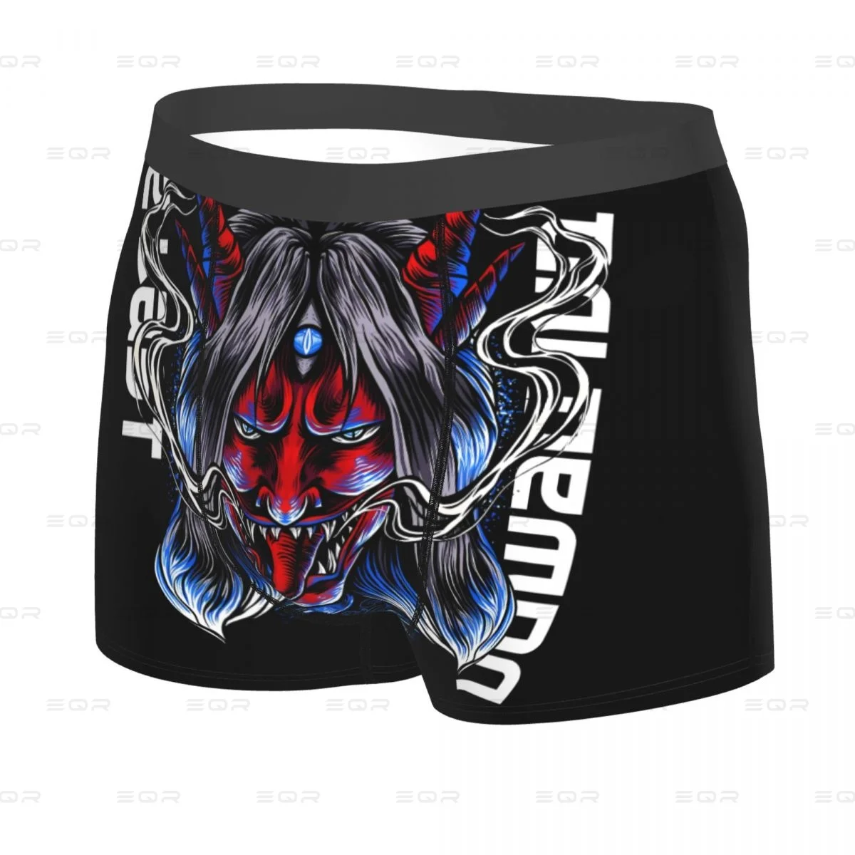 Angry Red Oni Mask Demon Man's Underwear, Highly Breathable printing High Quality Birthday Gifts