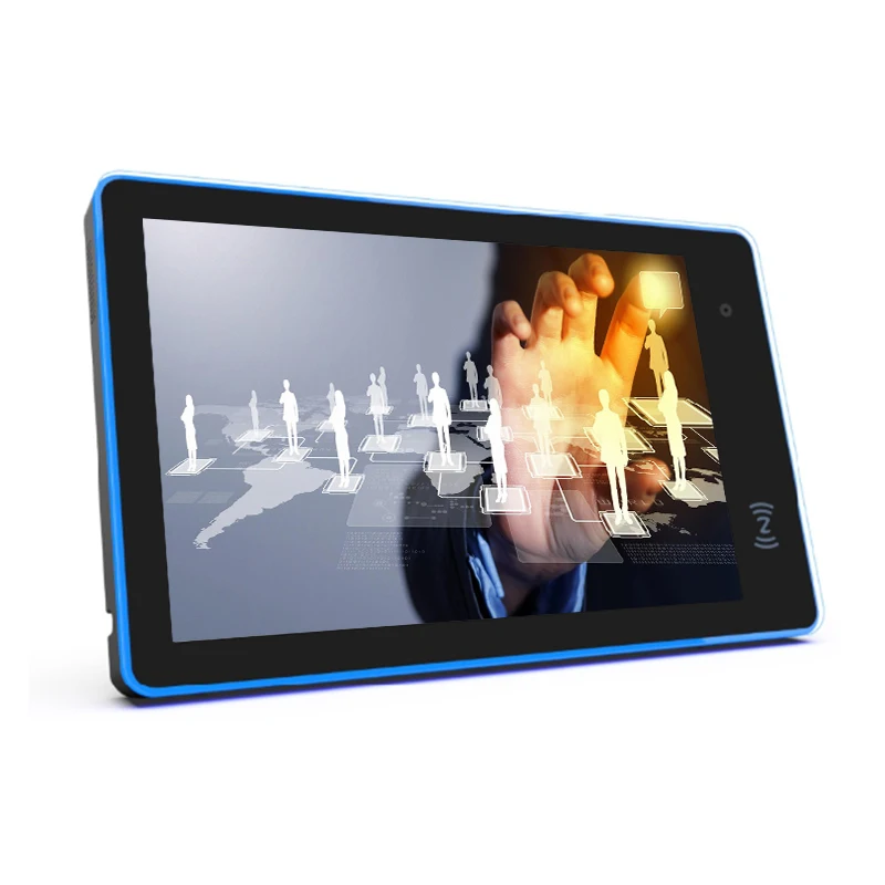 10 Wall Mount Front NFC POE Led Light bar Android Tablet for Meeting Room Booking System with Wifi Rj45  Camera Speaker