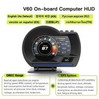 3.5-inch Obd Lcd Instrument Panel Car Up Display All-in-one System Design Obd2+gps Singel Obd Gauge Ecu Data T2k6