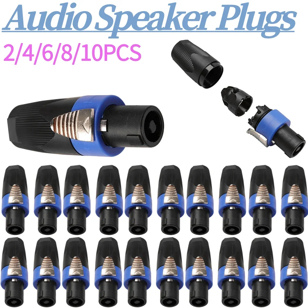 Connecteurs de prise de haut-parleur audio, fournitures d'écoute de musique en plein air, accessoires de pôle 2, 10x4, Neutrik Speakon NL4David