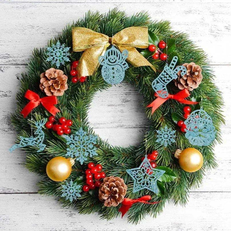 20 قطعة شجرة عيد الميلاد الديكور حلي معلقة شجرة ثلج الرنة سانتا ندفة الثلج الحلي لحفلة الشتاء السنة الجديدة #5