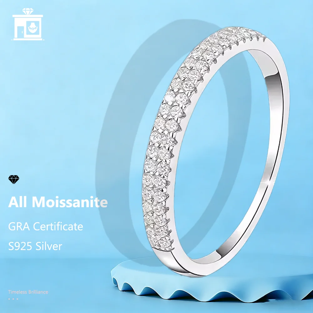 Mit GRA-Zertifikat Luxuriöser Moissanit-Ring S925 Sterling Silber Funkelnder Ring für Damen und Herren Party Geburtstag Verlobung Jahrestag