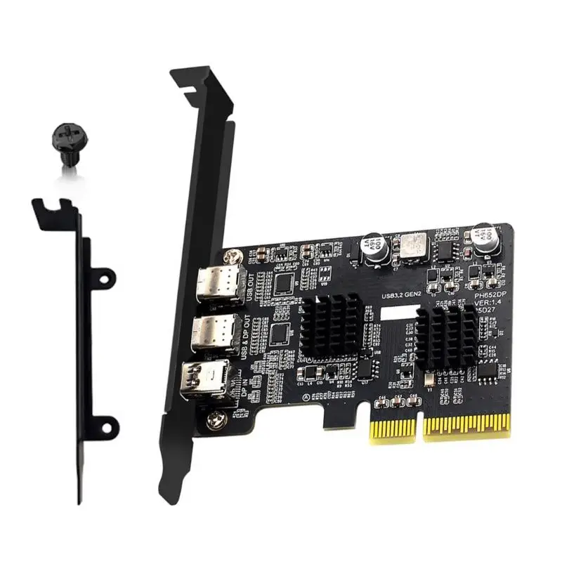 

652F PCIe 4X Video Adapters Card for DisplayPort Input and USB Type C Output