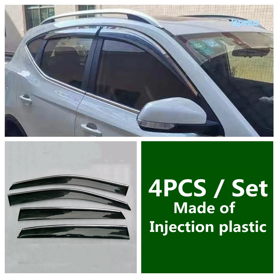 Lapetus Window Visor Vent Accessories Fit For MG ZS 2018 - 2022 Car Wind Rain Sun Smoke Shield Deflectors Awning Trim 4PCS