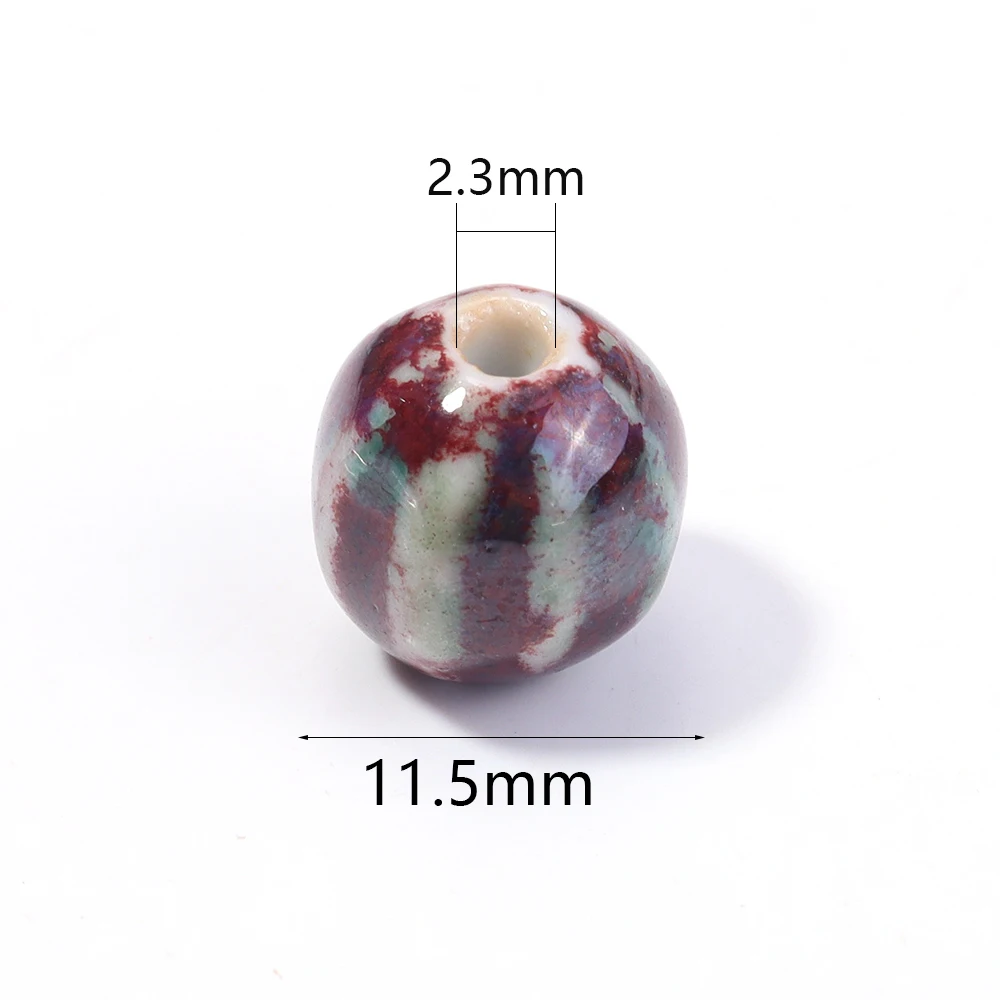 28Pcs/Strand Fancy Glaze Ceramics Beads Multicolour Pumpkin Stripe Loose Beads For DIY Jewelry Making Bracelet Necklace Supplies