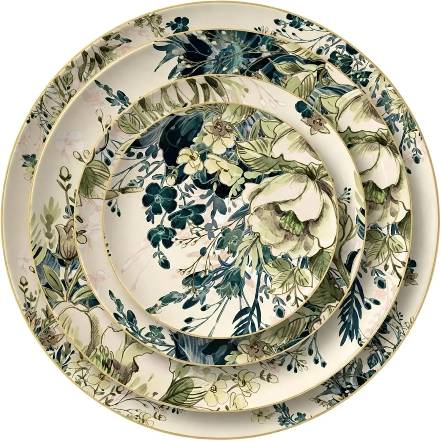 Bone China Dinnerware Set for 2, Elegant Steak Plate&Dinner Plate&Salad plate&Side Plate, Present for Mom, Housewarming & Weddin