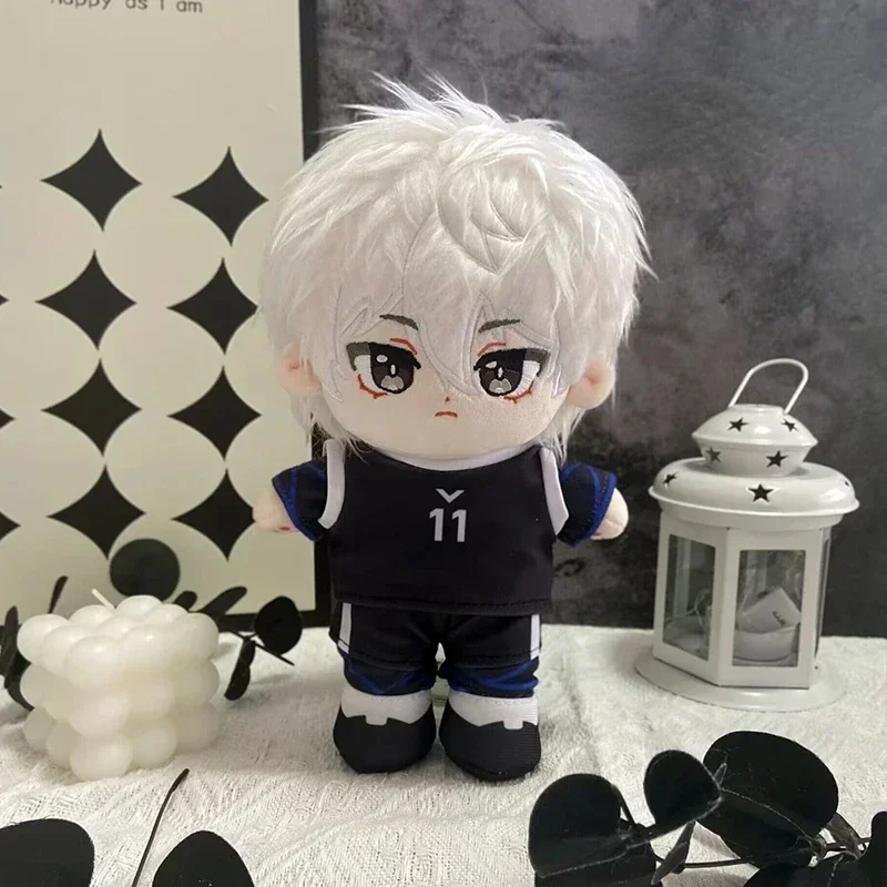 Anime Blue Lock Seishiro Nagi Kawaii Cosplay Soft Plushies Doll With Clothes Set Cartoon Change Suit Plush Toys Figures 20cm