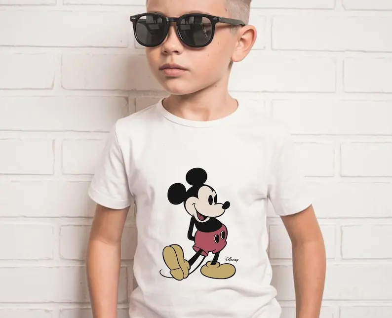 

Disney Mickey & Friends Mickey Mouse Vintage Cotton T-Shirt Mickey Minnie Donald Daisy Classic Couple Matching Casual Tee Tops