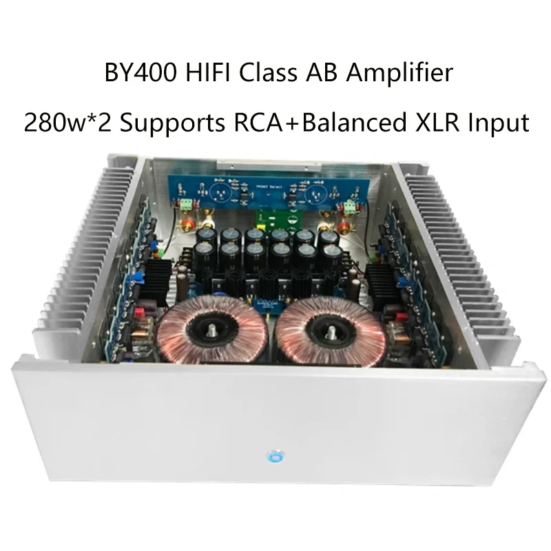 AIYIMA SMSL BY400 Class AB Power Amplifier 280W 2.0 Stereo XLR Balanced Amp Bottomless noise HIFI Post Amplifier Audio