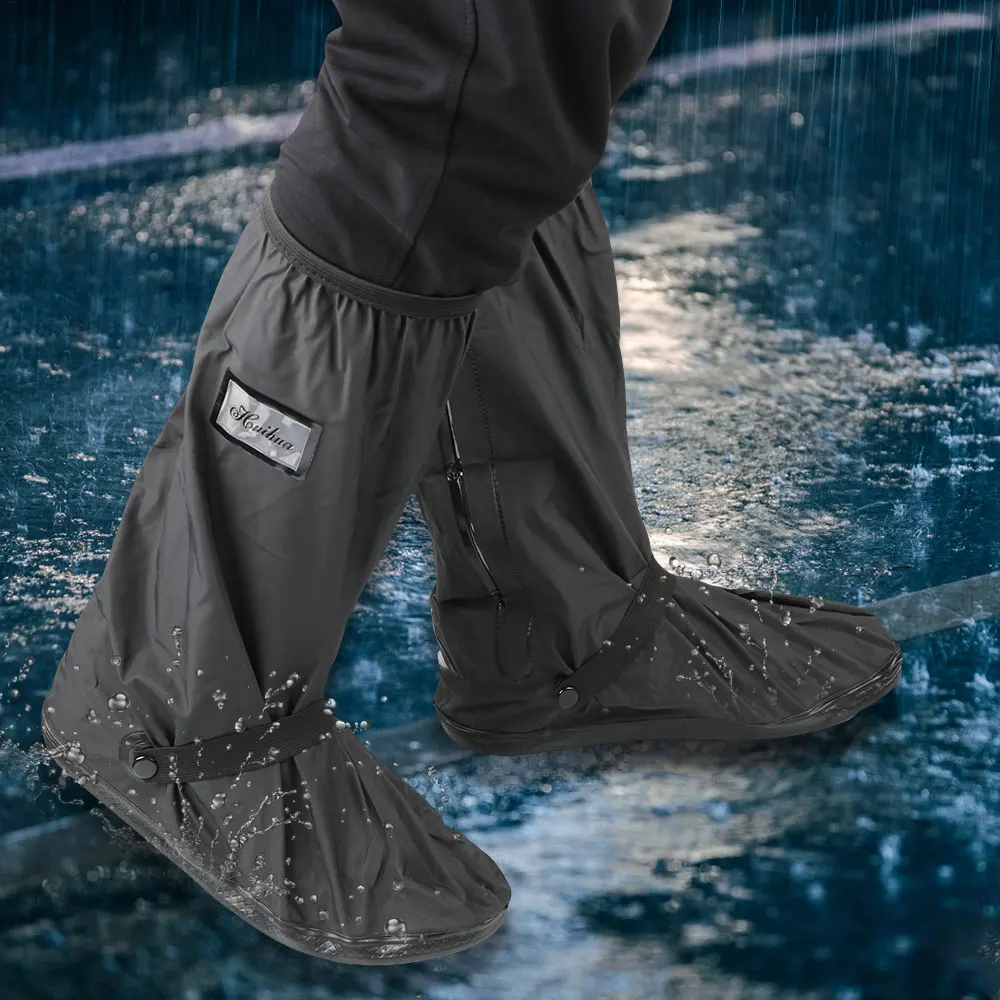 

For Rainy Snowy Day Motorcycle Scooter Bike Rain Shoes Cover Unisex Shoes Protectors 1 pair Reusable Non-Slip Boot Covers