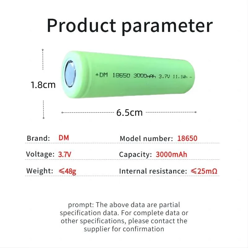 18650 3000mAh 3.7V new Class A original factory packaging lithium ion cell for power tools solar energy storage