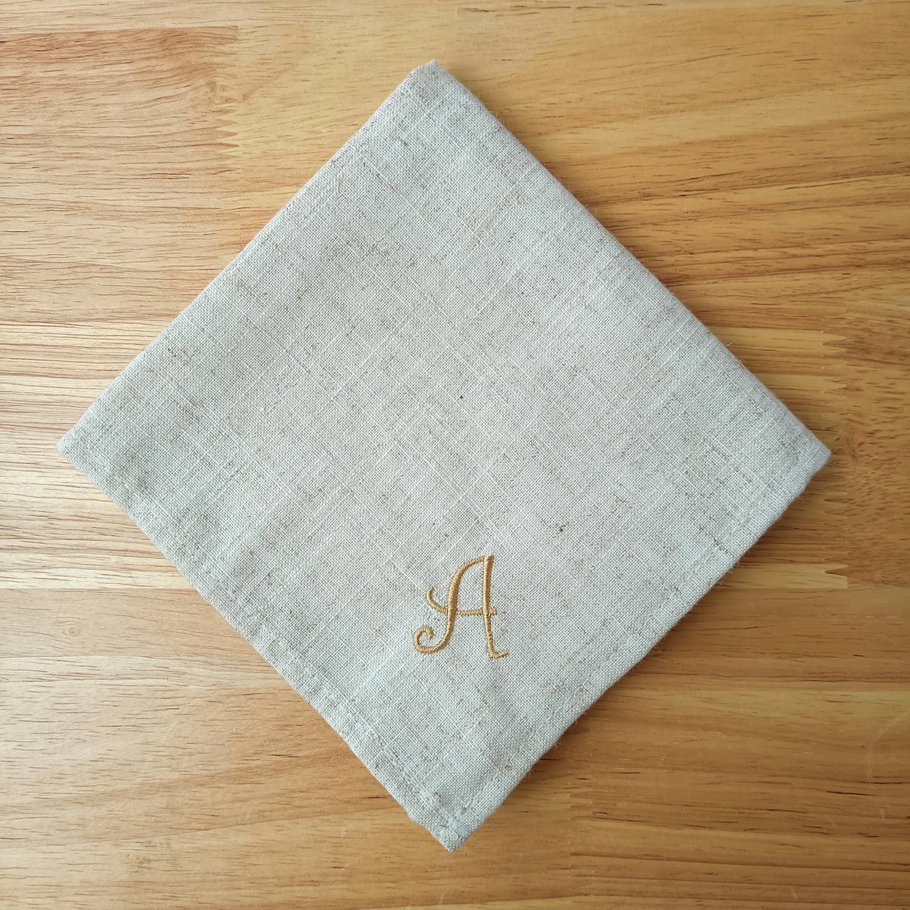 Customized Monogram Linen Cotton Dinner Cloth Embroidered Napkins,Personalized Logo Design Housewarming Gift Wedding Coaster