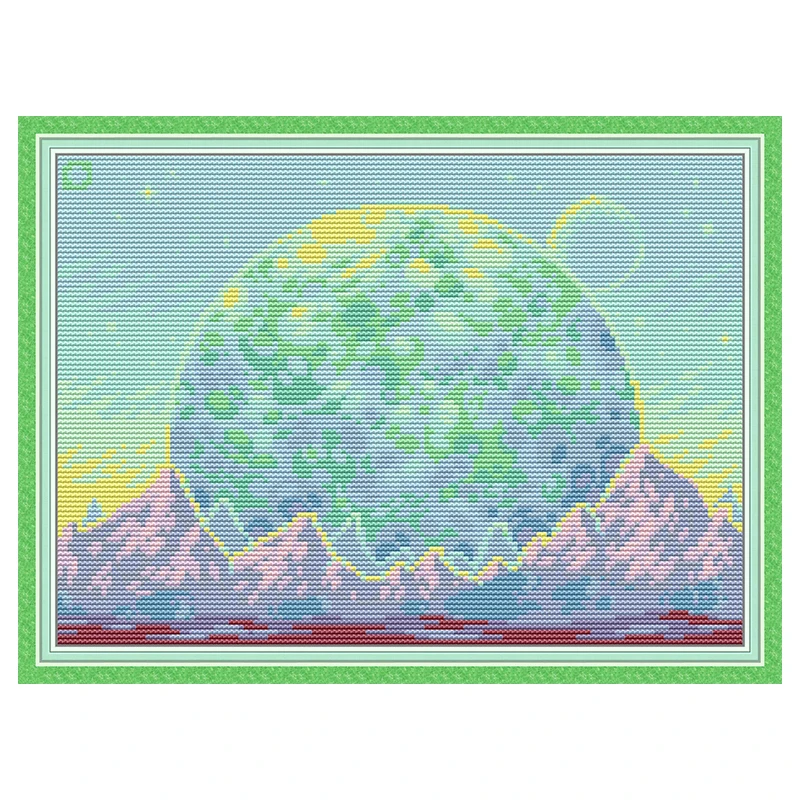 Planet Landschaft Muster gezählt Kreuz stich Set 11ct 14ct 16ct gestempelt dmc Kreuz stich Kit Stickerei Handarbeiten Wohnkultur