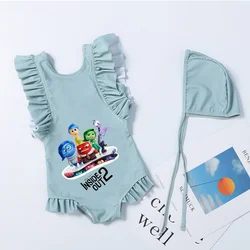 Inside Out Cartoon Toddler Baby Swimsuit One Piece Children Swimwear Kids Girl Bathing Suit Swim Shirts for Surfing Beach Wear