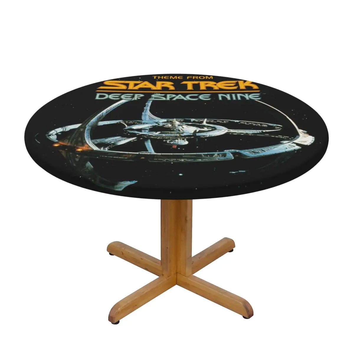 Stars Treks Deep Space Nine Space Station Waterproof Round Tablecloth Oilproof Table Cloth for Kitchen Events Dining Table Cover