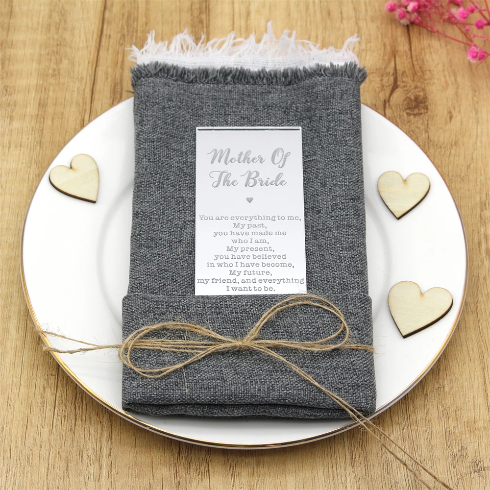 Wooden Rectangular Anniversary Celebration Party VIP Seat Card And Groomsman Seat retro Wedding Maid of Honour Seat Card