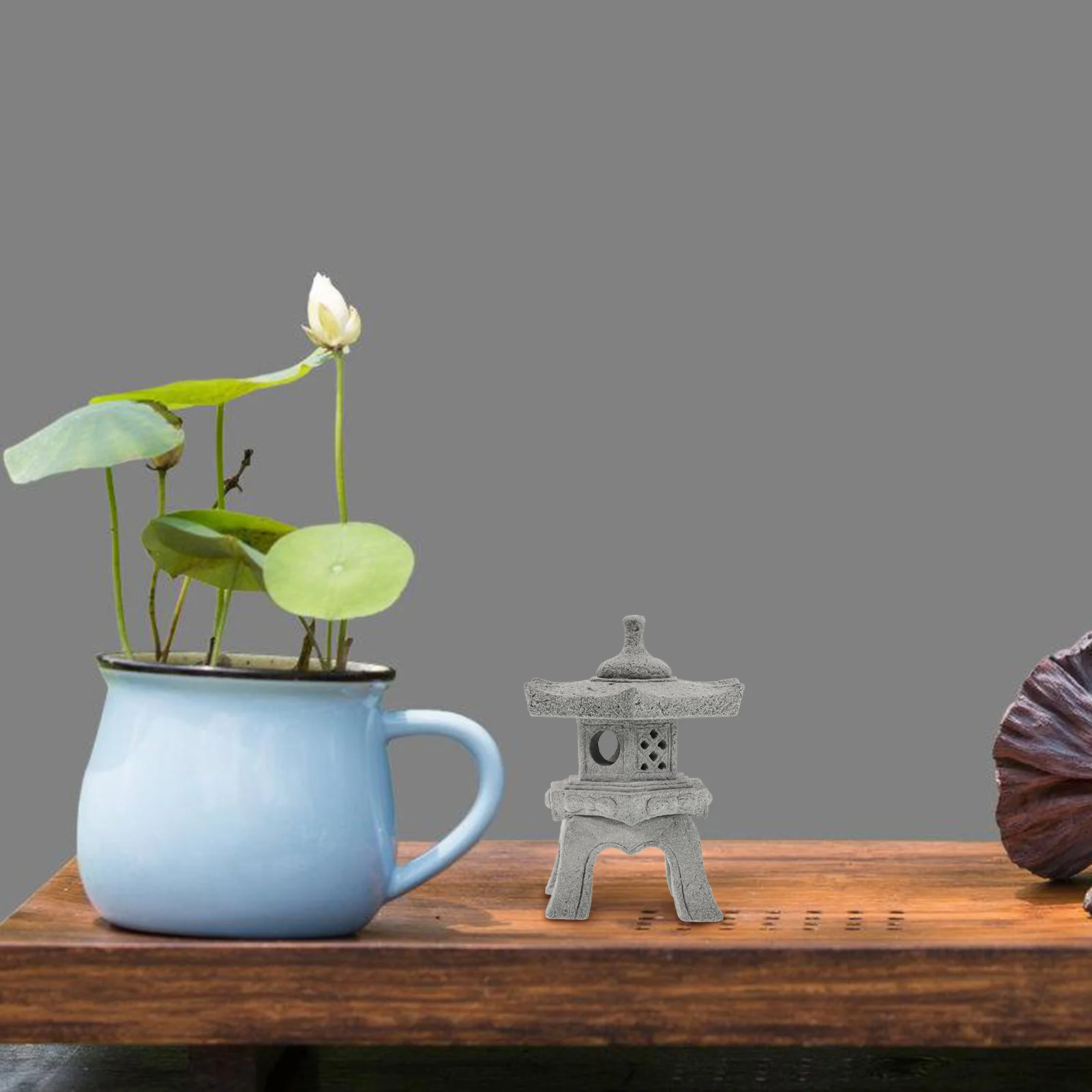 1 مجموعة محاكاة جناح المناظر الطبيعية زخرفة دائم حجر معبد حديقة الديكور مصغرة اليابانية حديقة فانوس في الهواء الطلق