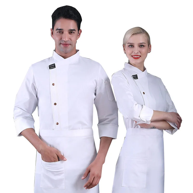 C353 Tuta da chef Manica lunga Uniforme da cucina Abiti da cuoco Cappotto da cuoco Uniformi professionali Giacche da cameriere