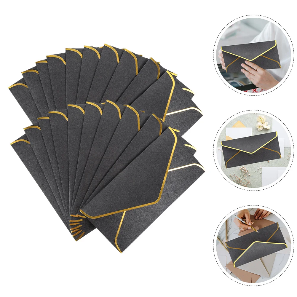 20pcs V-Shaped Flap Greeting Card Smooth Texture Decorative Invitation Envelopes For Wedding Party Graduation Multi-Function