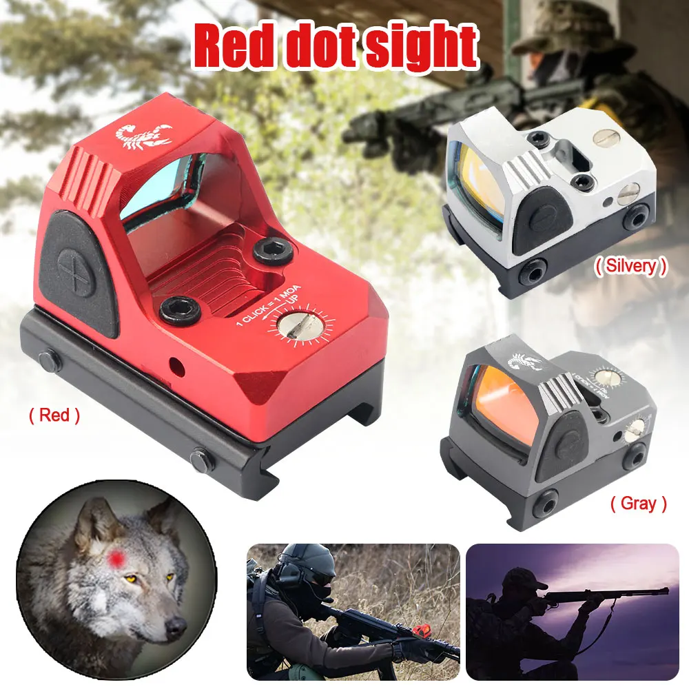 VASTFIRE Metal Mini internal RMR Red Dot Rifle Reflex Sight Collimator Scope Fit 20mm Rail For Glock 17 19 Hunting