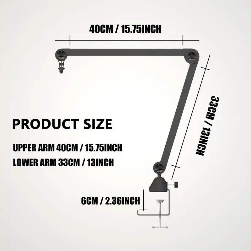 

Live Broadcast Boom Arm 360 Adjustable Foldable Mic Stand Desk Screw Adapter Load 11 Lbs Podcast Equipment Scissor Arm Stand