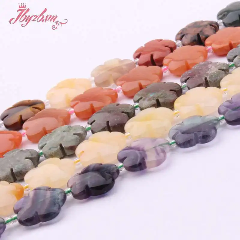 Natural Jaspers Rhodonite Howlite Crystal Agate Flower Loose DIY Stone Beads Strand 15 inch For Necklace Jewelry Making