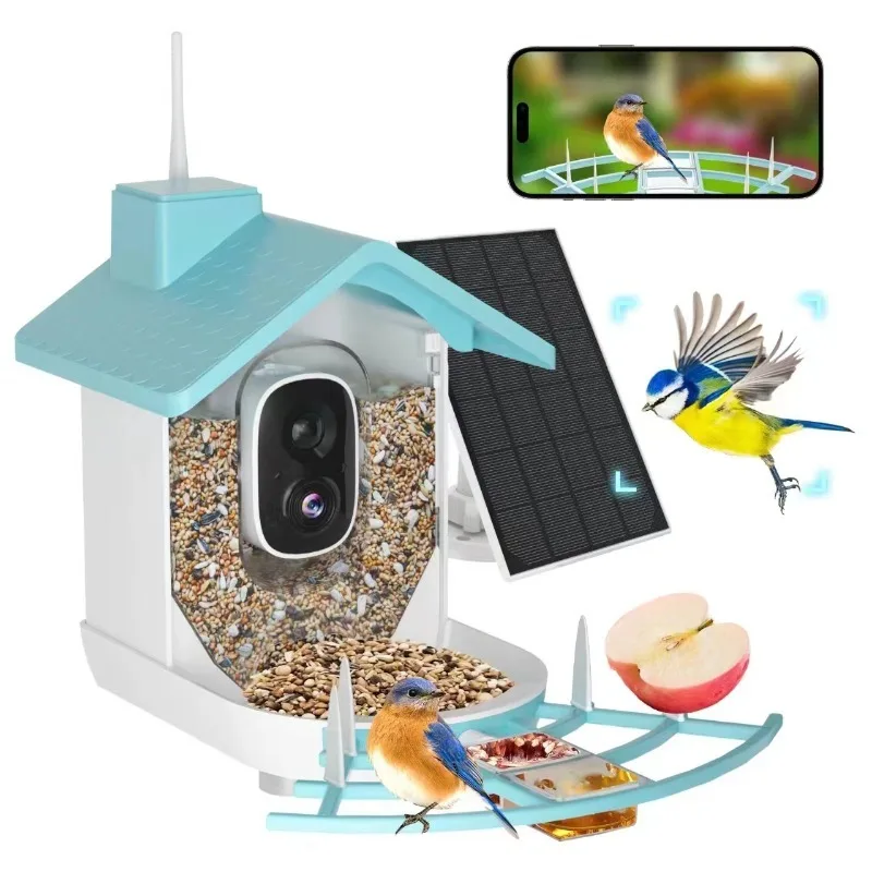 2026 Solar-Powered Smart Bird Feeder, Weatherproof & Auto-Recharging for Outdoor Use | Self-Sustaining Wildlife Feeding Station