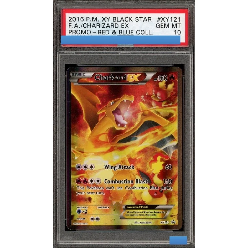 

Proxy POKEMON XY BLACK STAR PROMO #XY121 CHARIZARD EX PROMO-RED & BLUE COLL. Authentication Grading 10 Game Card