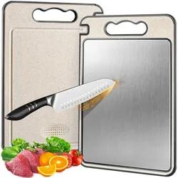 Titanium Cutting Board Double Sided for Kitchen,  Stainless Steel Cutting Board,  Stainless Steel Food Grade Cutting Board