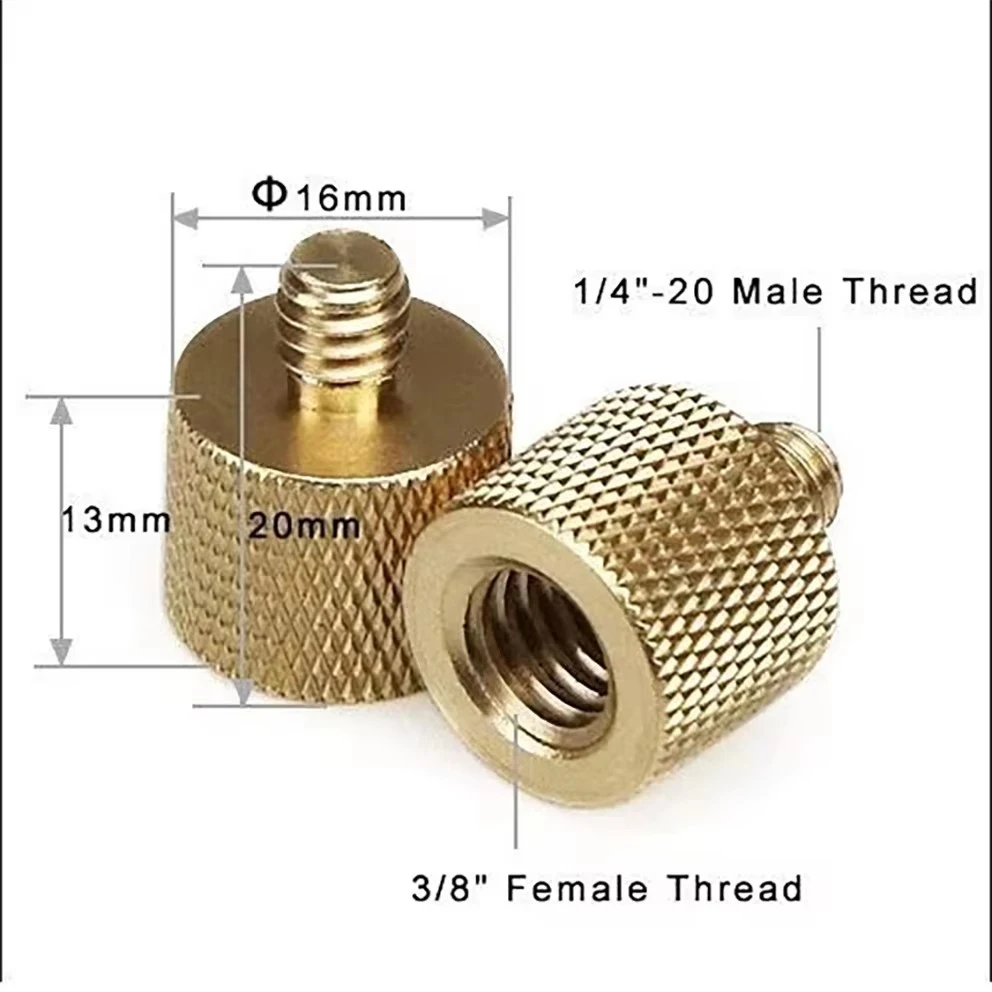 Redutor de parafuso de rosca macho de 5/8 + 3/8 fêmea para 1/4" - conjunto de 12 peças. Conversores de parafuso para microfone de câmera com tripé, 5/8-27 e 3/8-16