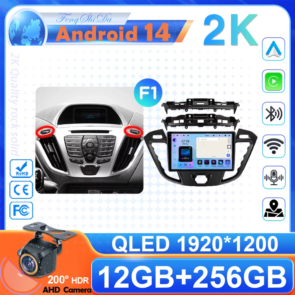 

Auto Radio Android 14 For Ford Tourneo Custom 1 I Transit 2012 - 2022 Multimedia Navigation GPS Player Head Unit Car Carplay