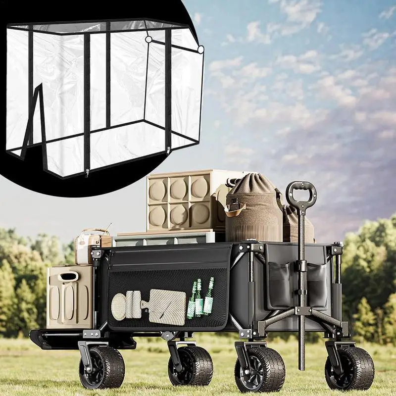 Waterproof Push-Pull Cart Rain Cover Transparent Weatherproof Protective Cover Cart Rain Cover For Camping Picnic Shopping Baby