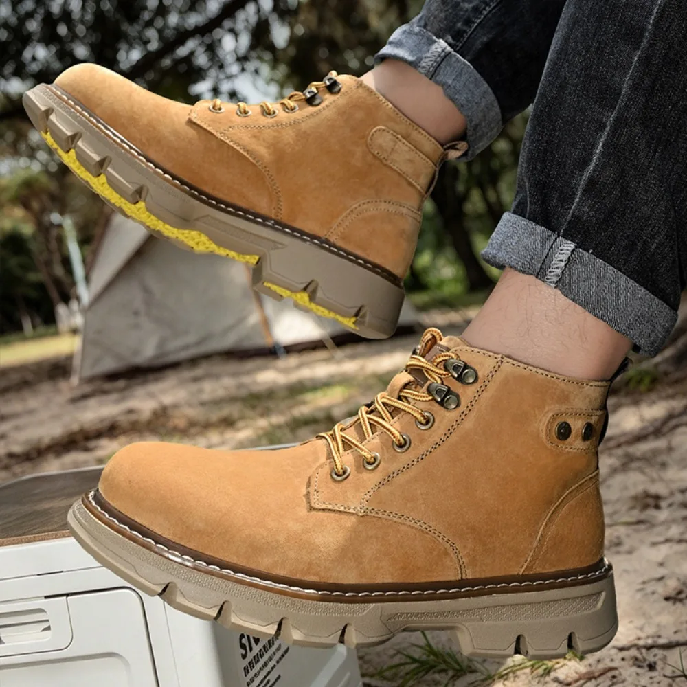 Hot Selling Winter Men Snow Boots High-quality Classic High Top Outdoor Hiking Shoes Anti Slip Thick Soled Practical Work Shoes