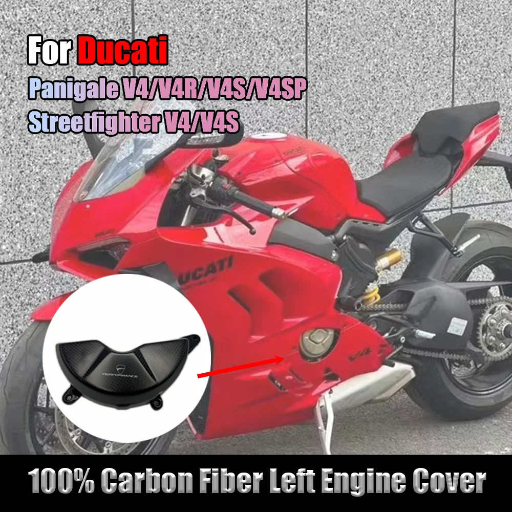 

Motorcycle Accessories Modifier Parts For Ducati Panigale V4 V4S Left Carbon Fiber Engine Guard Generator Case Cover