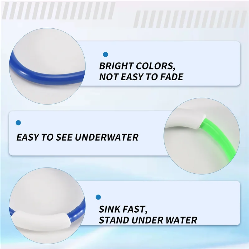 YSUN-8PCS Anillos de Buceo para Piscina, Anillos de Piscina Coloridos para Niños, Entrenamiento Subacuático, Anillo de Buceo para Piscina para Niños Fácil de