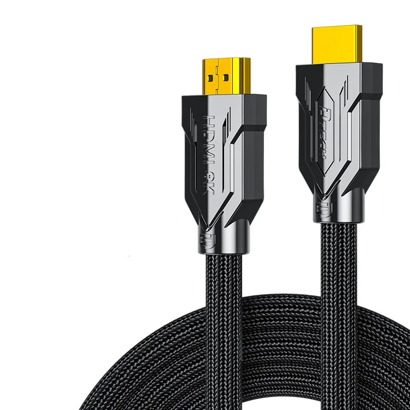 สายเคเบิล DTECH 1.5 เมตร 8K 2.1 HDMI to HDMI แบบถัก 48Gbps สำหรับการฉายภาพ